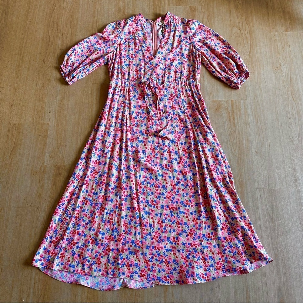ByTiMo Designed in Oslo Luxury 100% FSC Viscose Maxi Tie Waist Floral Dress